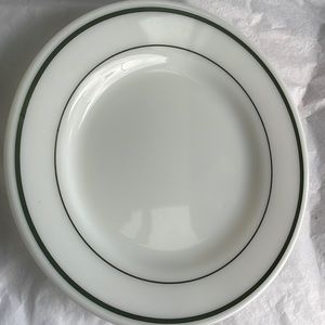 Vintage Pyrex Corning ware green band dinner plate 9”